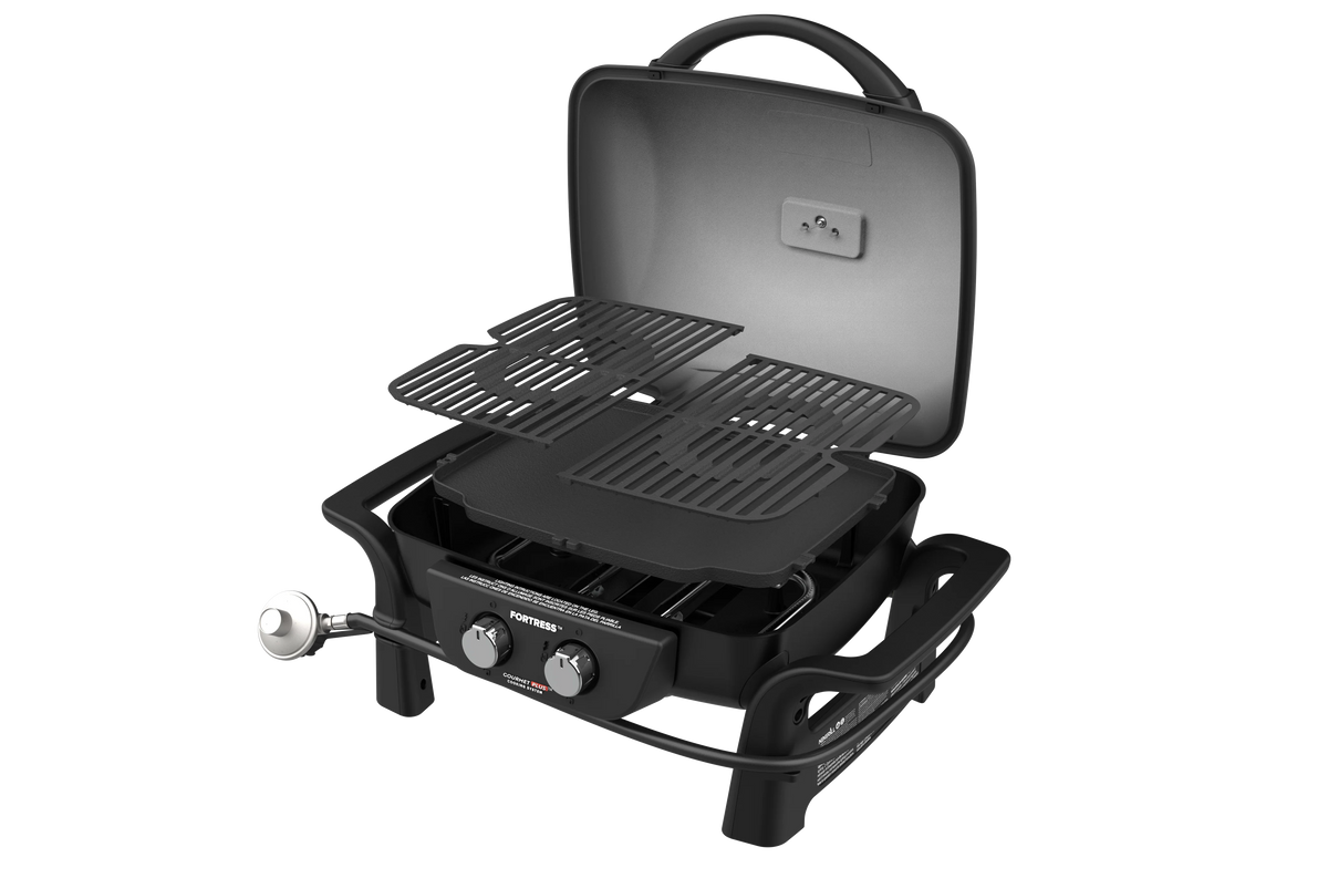 1 Burner Cast Aluminum Tabletop Propane Gas Grill Black X82987