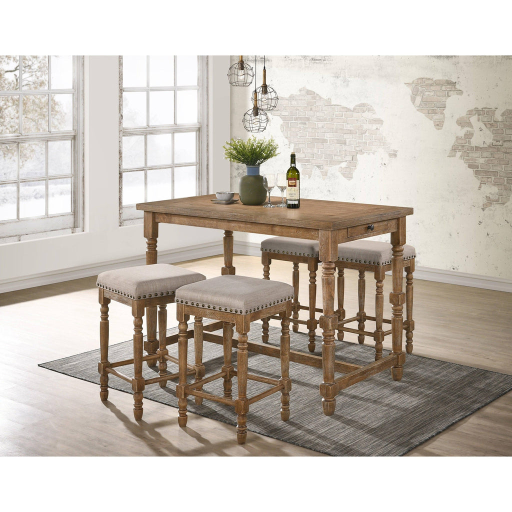 Weathered Oak Finish Counter Height Table W698285