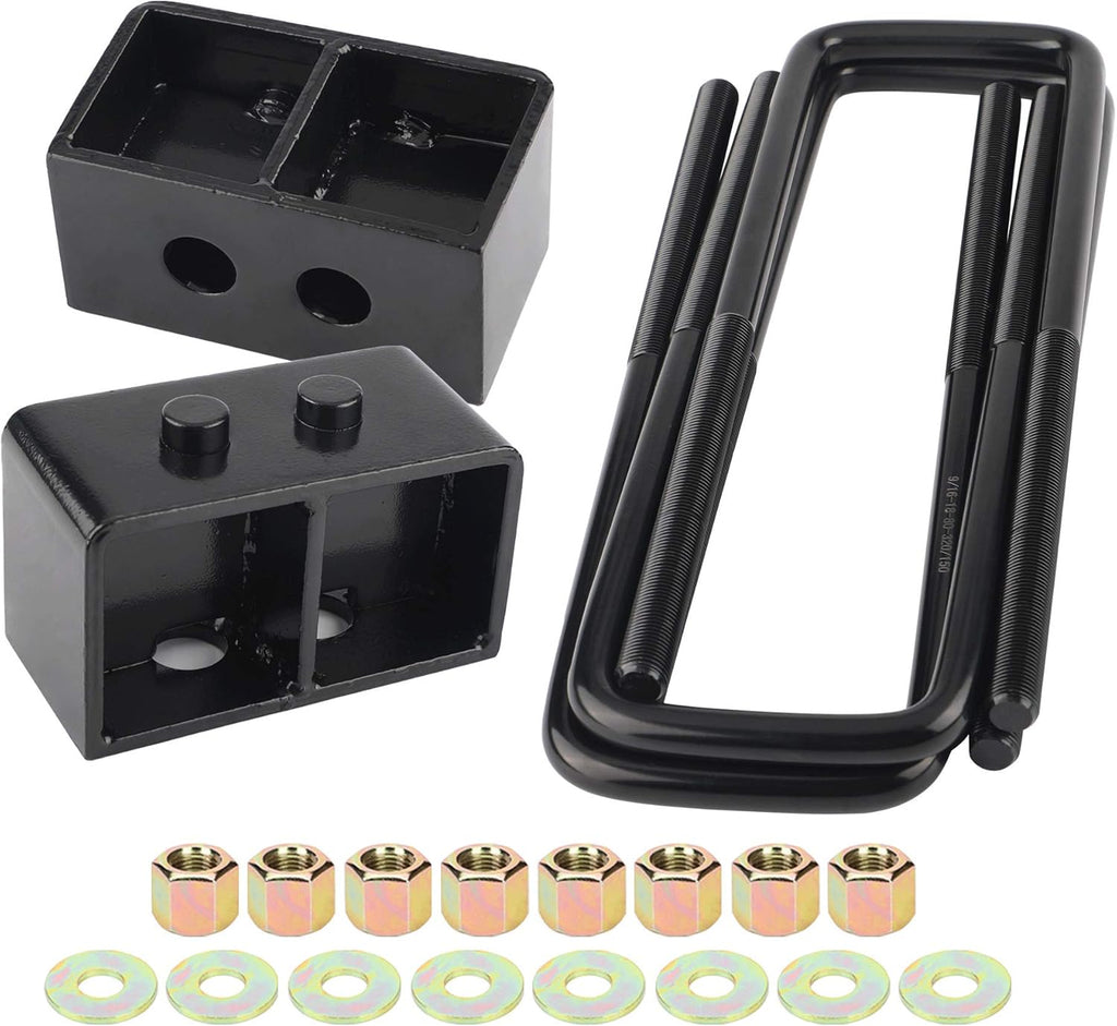 3" Rear Leveling Lift Block Kits Square U-Bolts Pickup Pack of 2 Z106762
