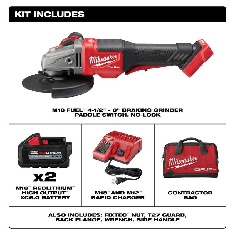 18V Brushless Cordless 4-1/2 in./6 in. Grinder and Hammer Drill O88569