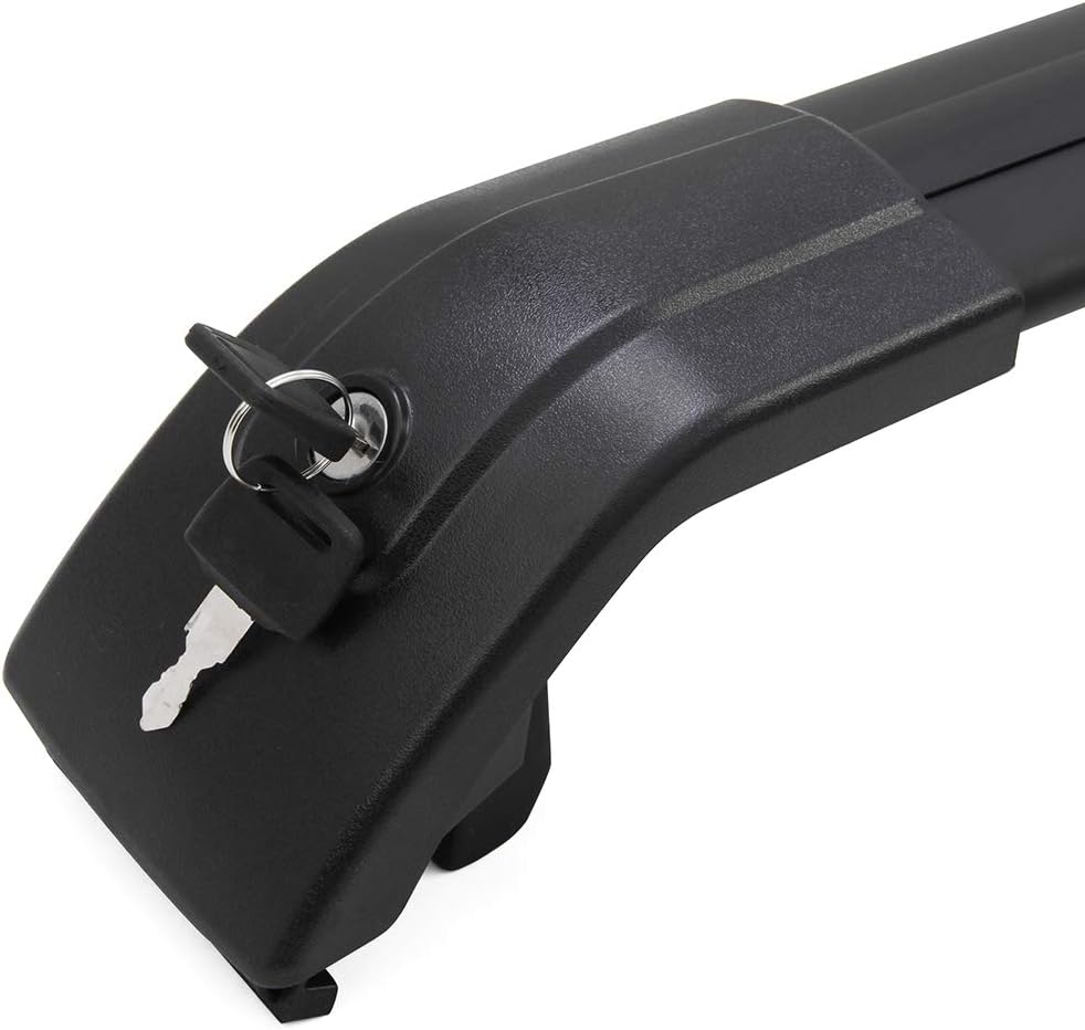 Roof Rack Side Rails Black Cross Bars Adjustable Lockable E27125