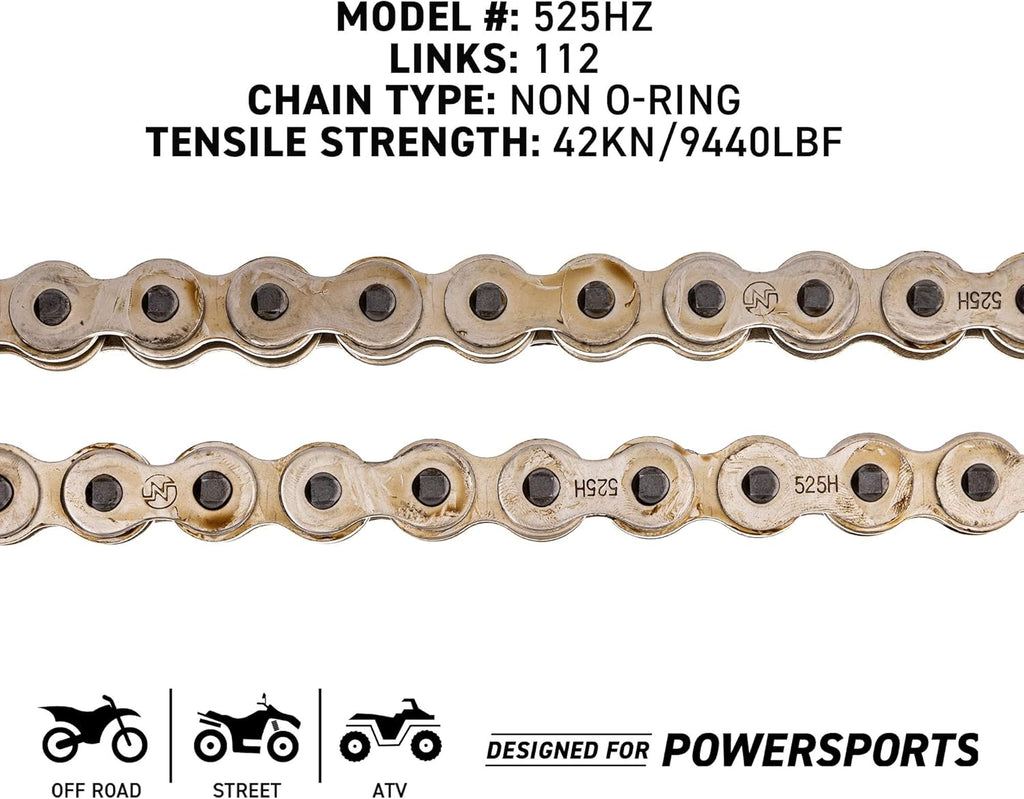 Front 15 Rear 40 Tooth 525HZ Standard 112 Links Drive Sprocket Chain Combo O375