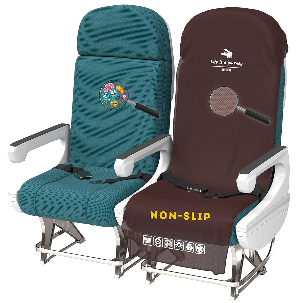 2pcs Protective Airplane Seat Covers D656564