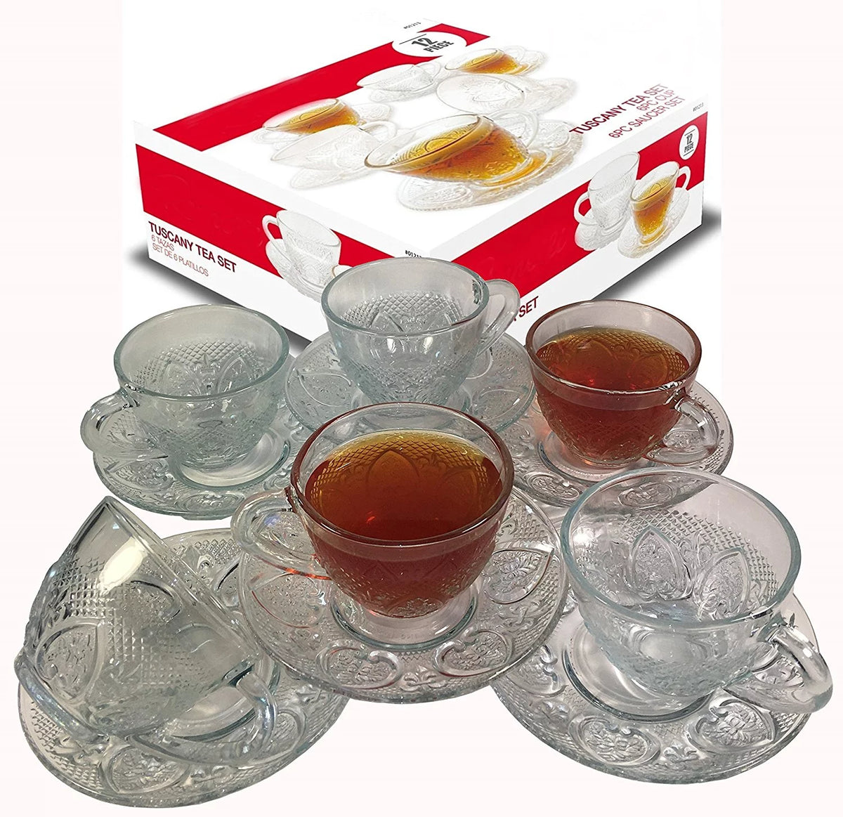 Glass 12 Piece Cup & Saucer Set X656065