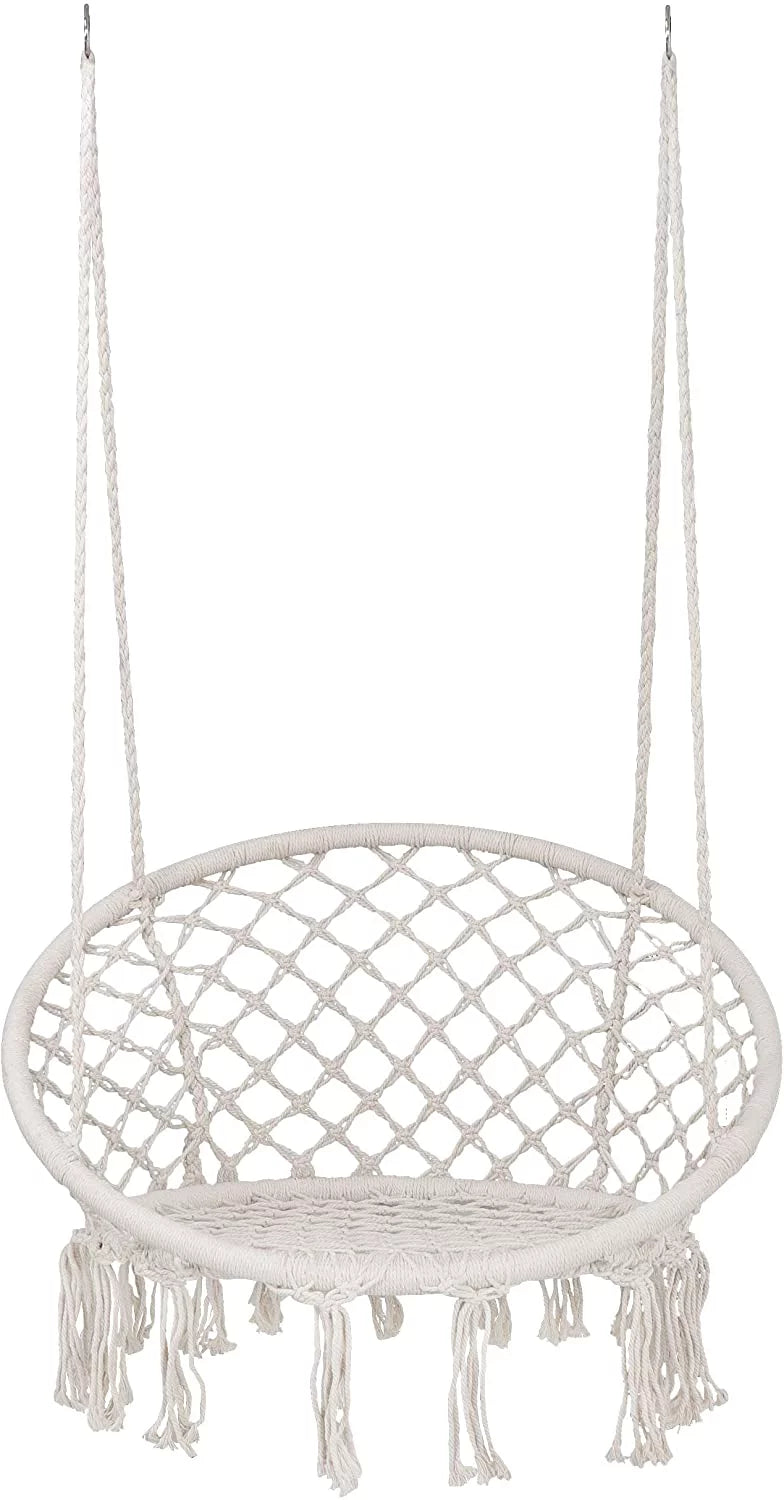 Beige Cotton Rope Hammock Chair A8971