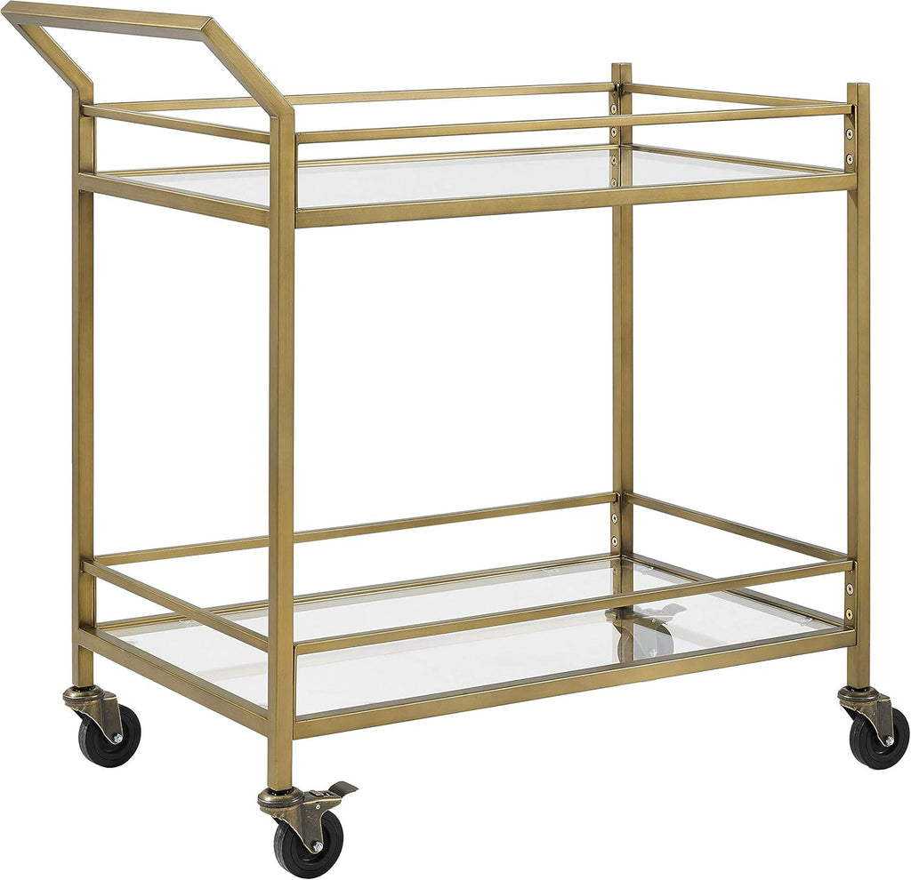 Gold and Glass Rolling Bar Cart R173520