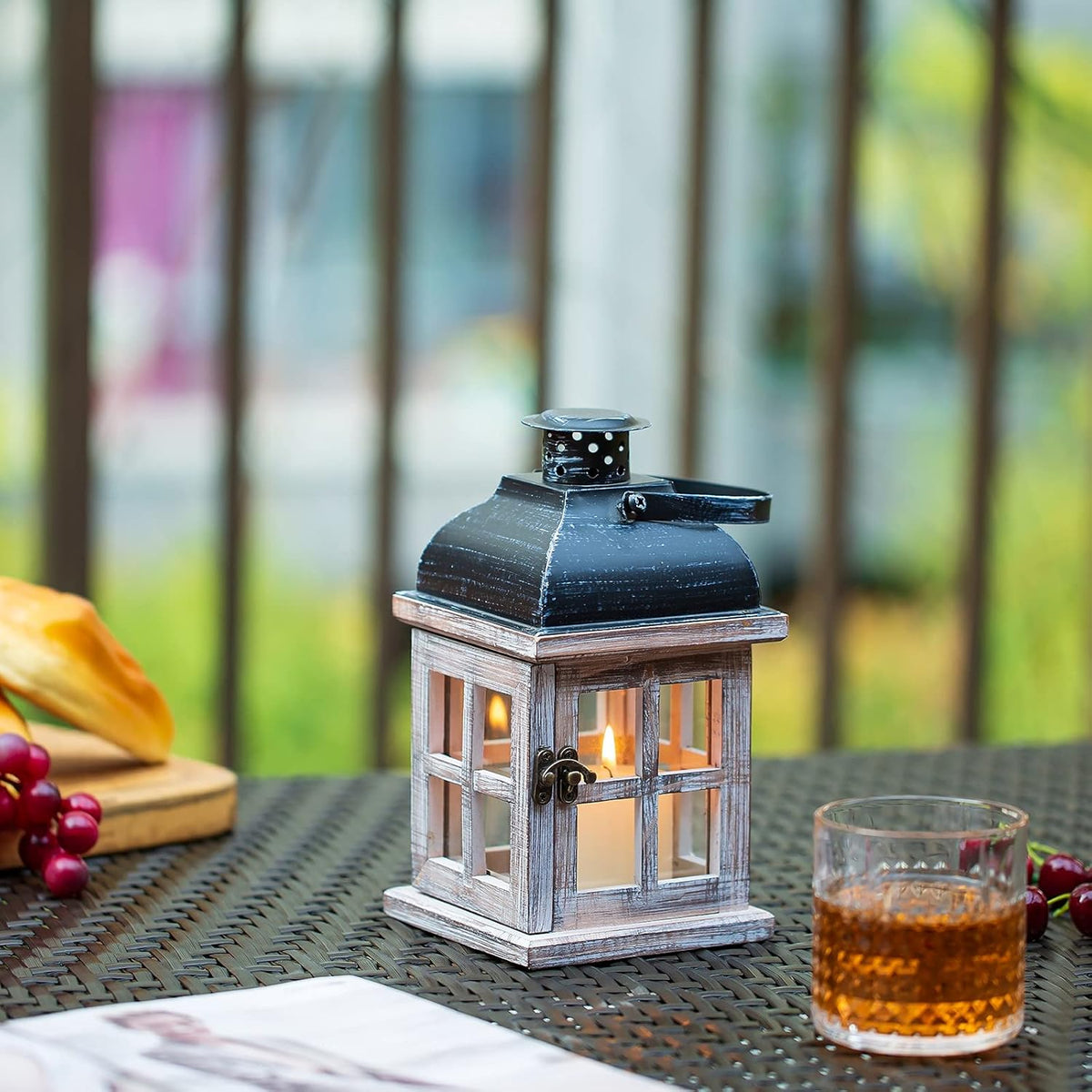 Rustic Wooden Candle Lantern C930