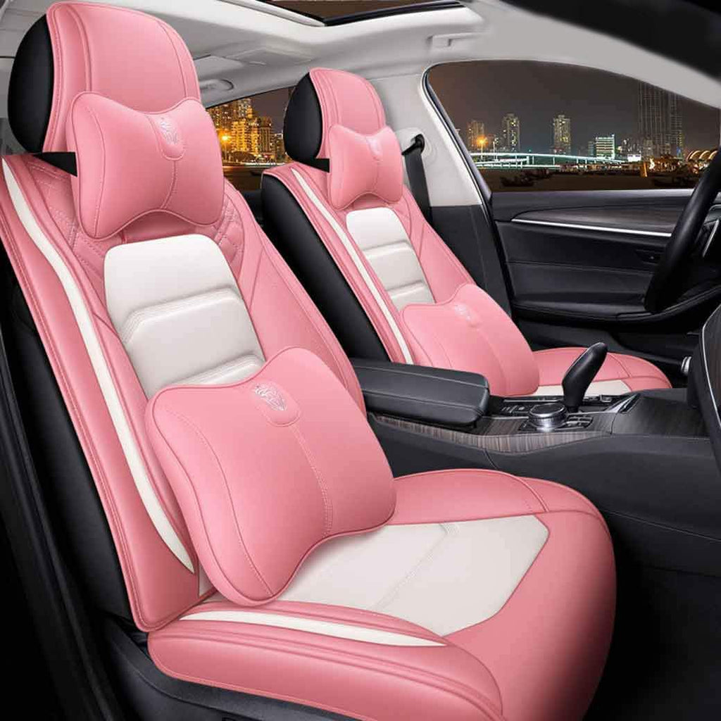 Leather Car Seat Covers 5 Seats Full Set D348351