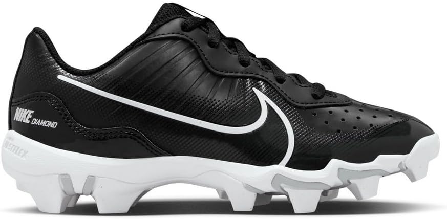 Boy's Rubber Baseball Cleats Black White A277