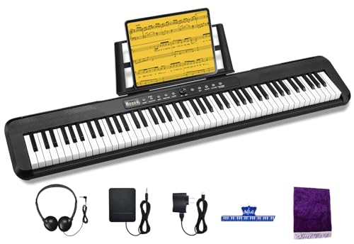 88 Key Semi Weighted Digital Piano with Music Stand T107