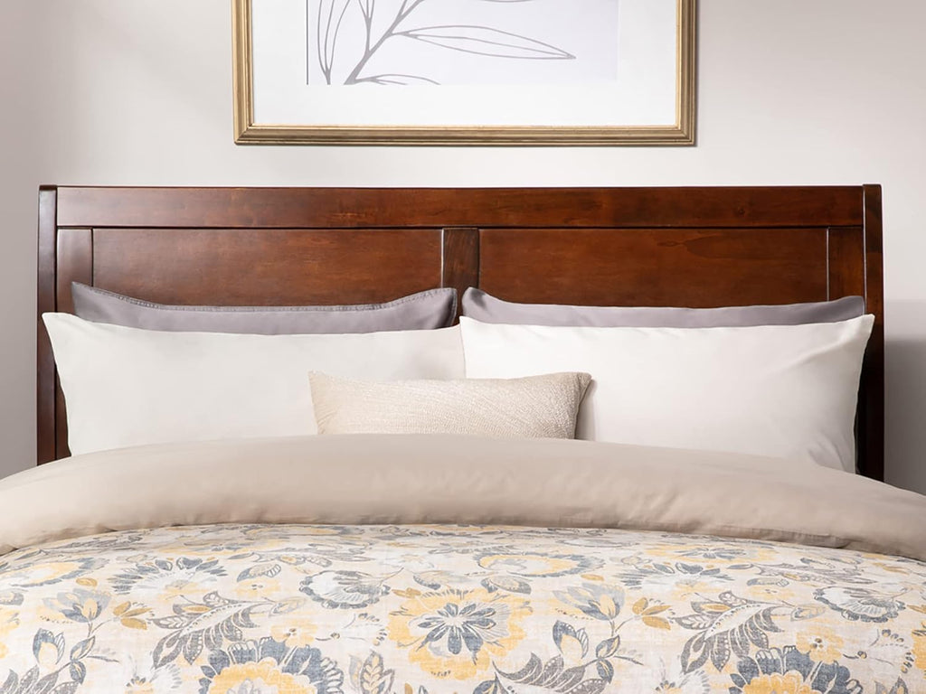 King Walnut Wood Platform Bed D5165