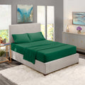 Queen Size Hunter Green Microfiber Fitted Sheet I73308