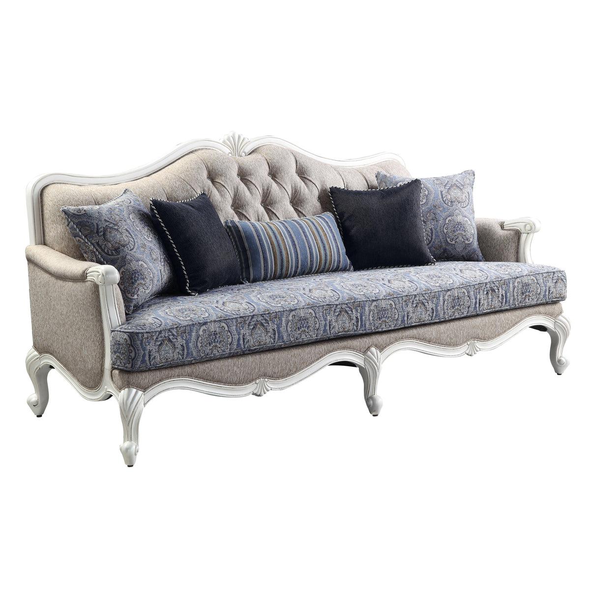 Beige Fabric Sofa and Loveseat R95672