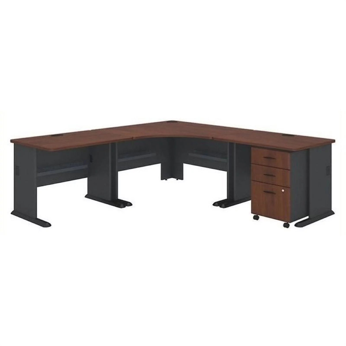 84" L-Shaped Corner Desk in Hansen Cherry H697421