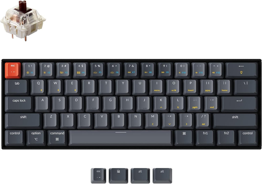 Compact 61-Key Bluetooth Wireless Mechanical Keyboard with Brown Switch R839799
