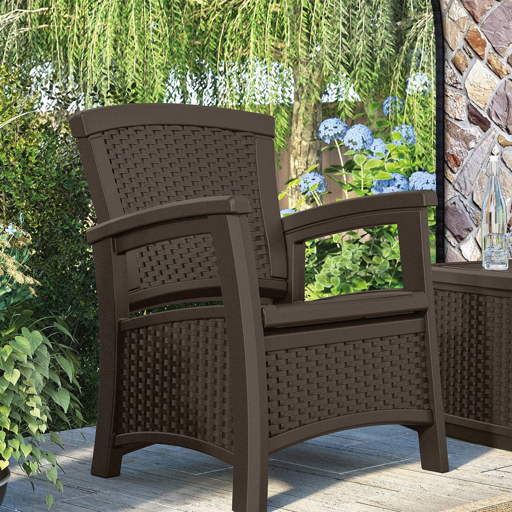 Resin Wicker Club Chair with Storage 2 Pack O558613