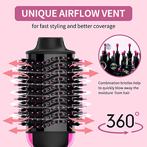 4 in 1 Hair Dryer Brush with Anti-Frizz Ceramic Titanium Barrel and Negative Ion O745337