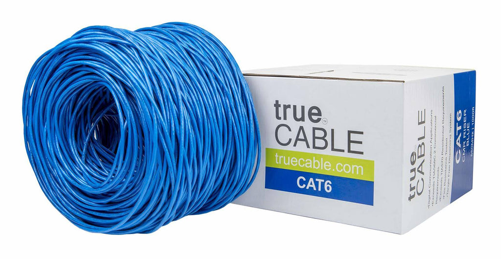 Cat6 Riser 1000ft Blue 23AWG Solid Bare Copper UTP Bulk Ethernet Cable R6673