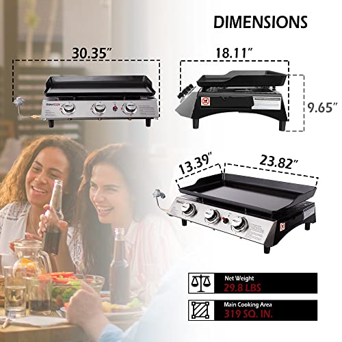 3-Burner Portable Gas Grill Griddle Y47515