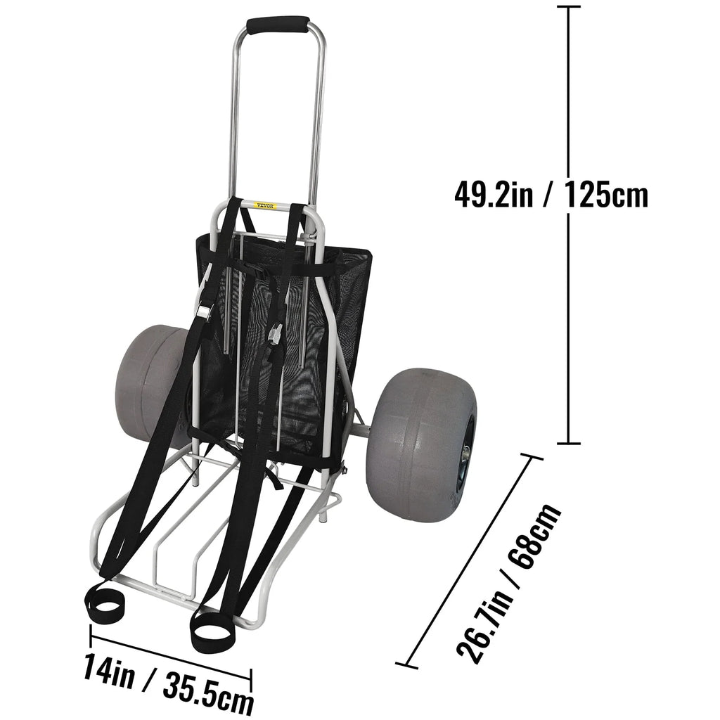Folding Beach Cart with 12 TPU Balloon Wheels P4621