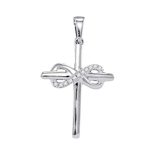 10kt White Gold Diamond Cross Pendant K98629