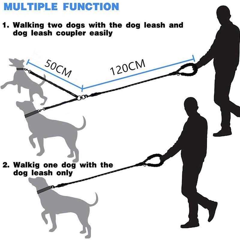 Double Dog Leash 360 Swivel No Tangle L730