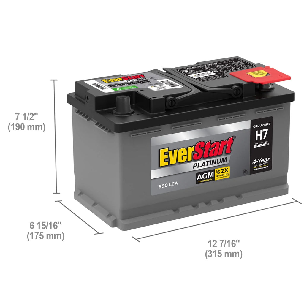 AGM Automotive Battery Group Size H7 12 Volt 800 CCA H632