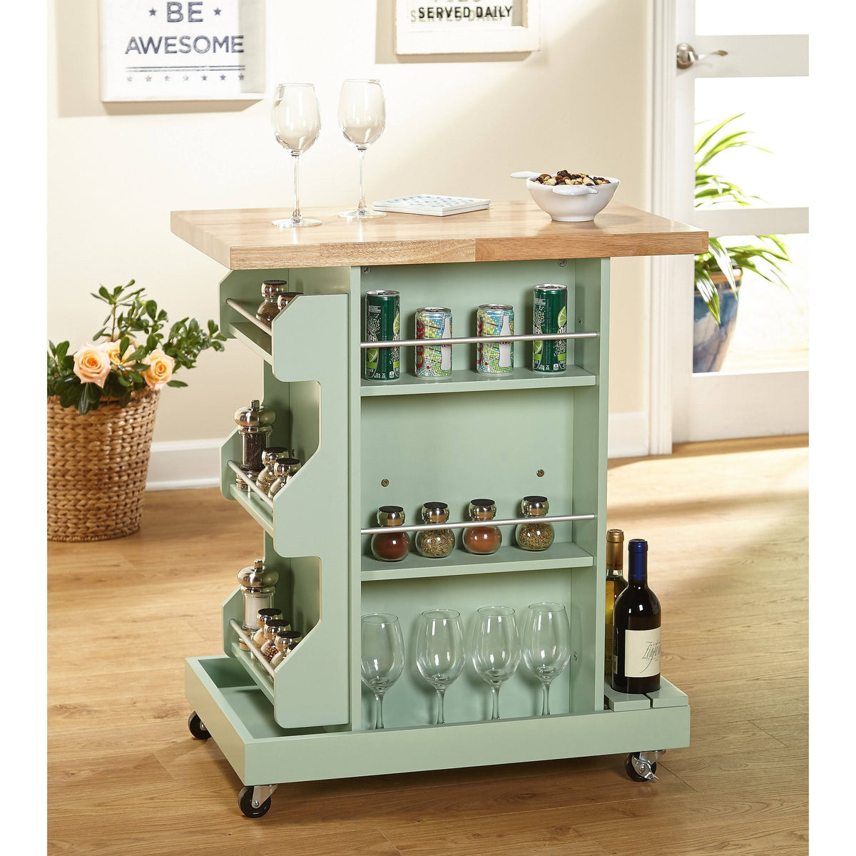 White Kitchen Cart Y562102