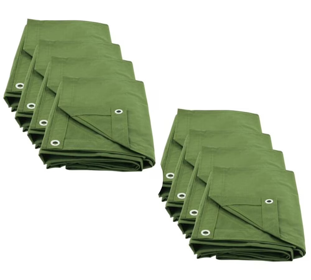6' x 8' Green Canvas Tarp 12oz Water Resistant C2073
