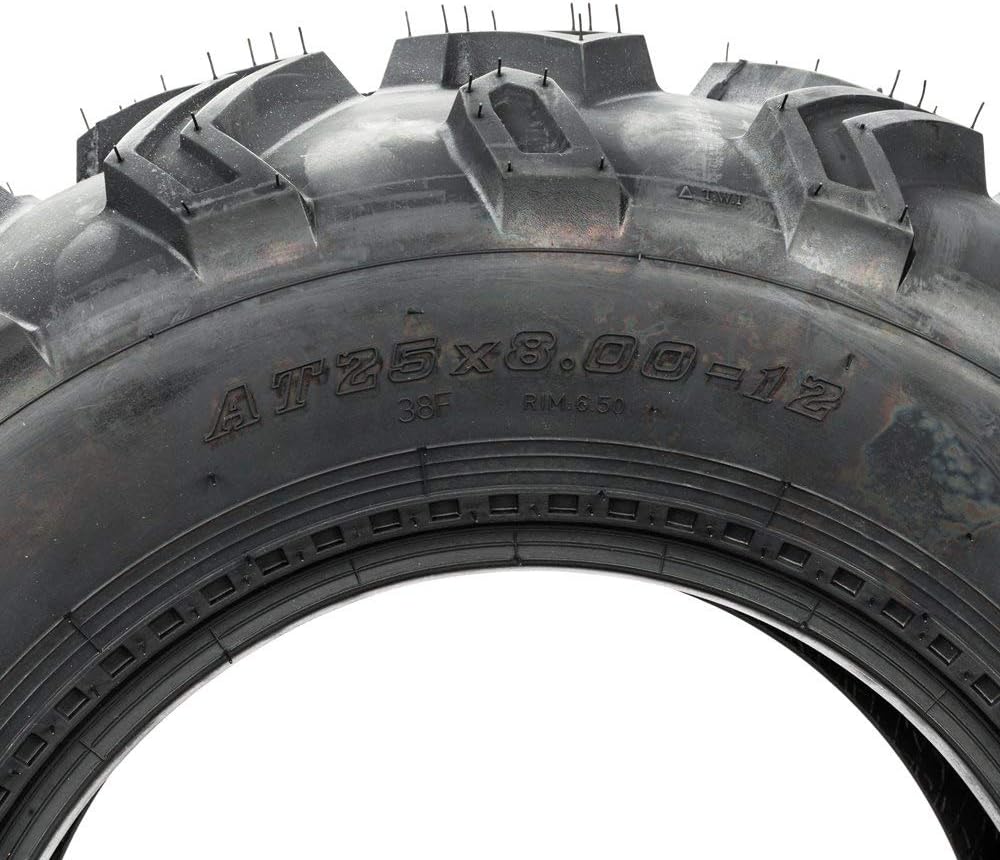 4PCS 25x8-12 Front & 25x10-12 Rear 6 Ply ATV/UTV Tubeless Tires L57101