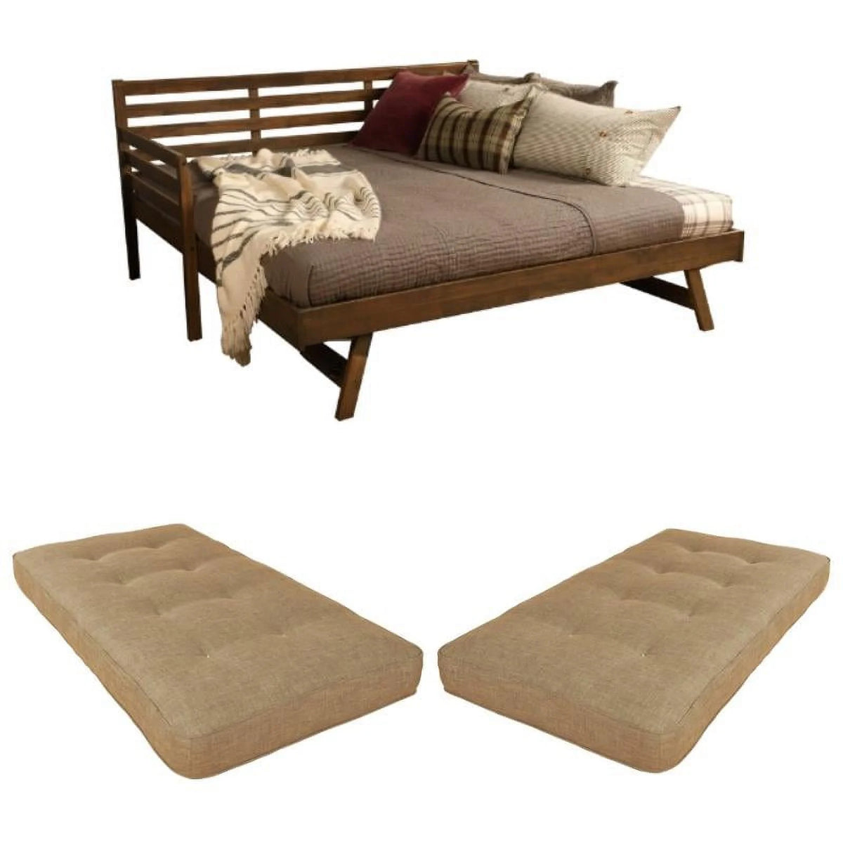 3-Piece Set with 2 Fabric Daybed Mattresses and Daybed V4274