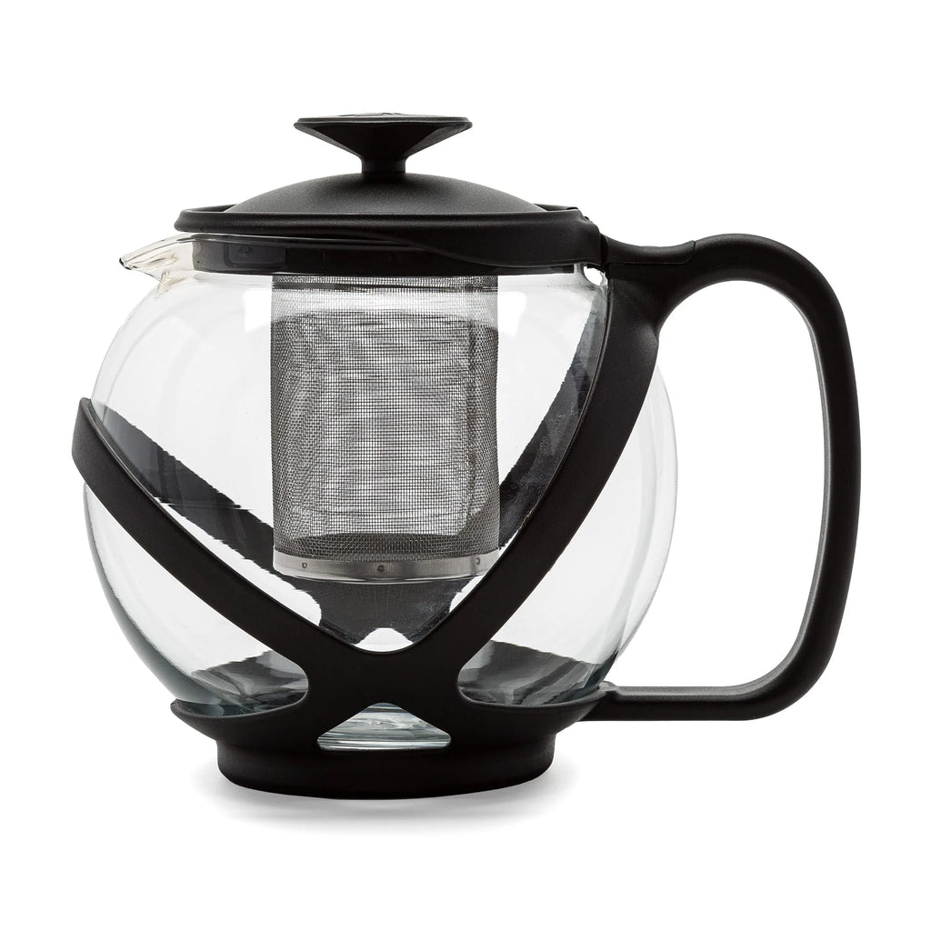 Black Borosilicate Glass Teapot with Removable Stainless Steel Infuser, 40-Ounce N34460