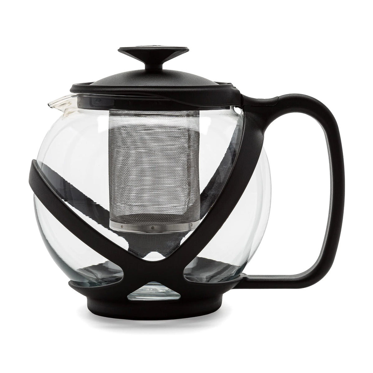 Black Borosilicate Glass Teapot with Removable Stainless Steel Infuser, 40-Ounce N34460