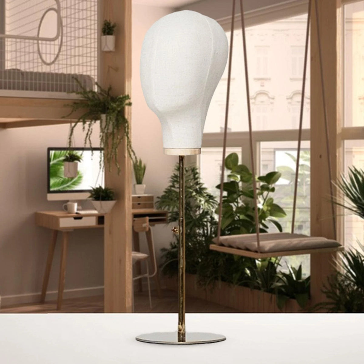 Hat Display Stand Portable Hat Rack Mannequin Head 60cm Metal Base X755