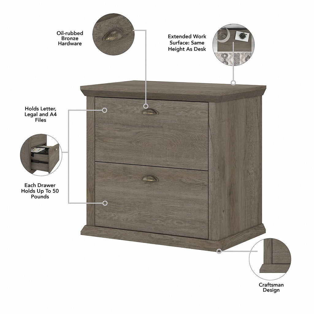 2 Drawer Lateral File Cabinet, Reclaimed Pine Y60497