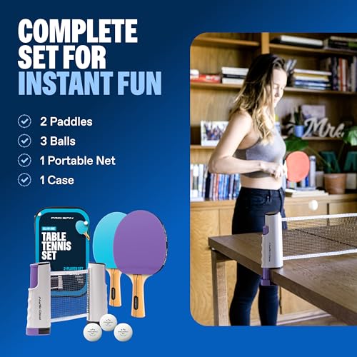 Portable Ping Pong Set with Retractable Net P103498
