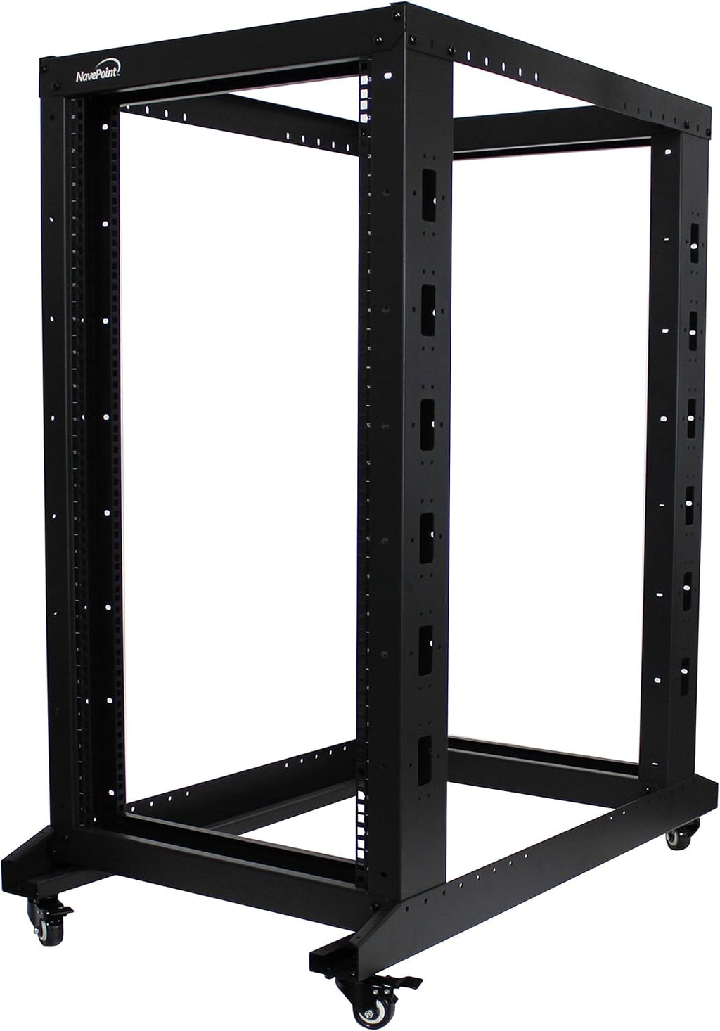 22U 4-Post Open Frame Server Network Rack with Casters Black U52136