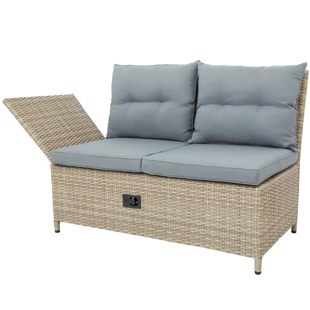4-Piece PE Wicker Rattan Sofa Set with Adjustable Backs X7656