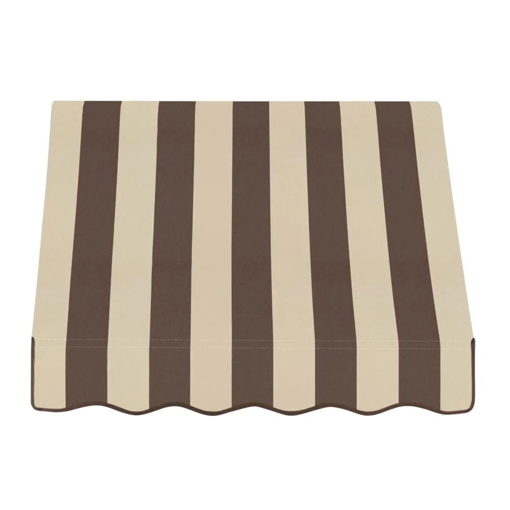 Brown/Tan Stripe Acrylic Fixed Awning I9209