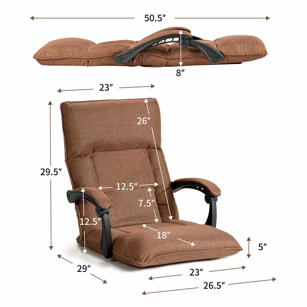 Brown 14-Position Floor Chair A553223