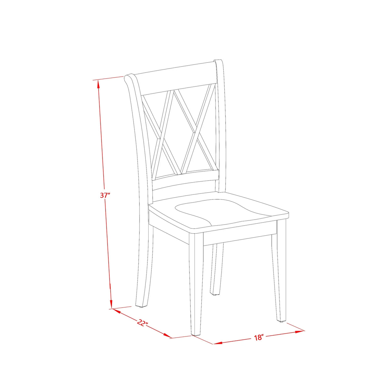 Round 42 Inch Table and 2 Wood Seat Chairs V582
