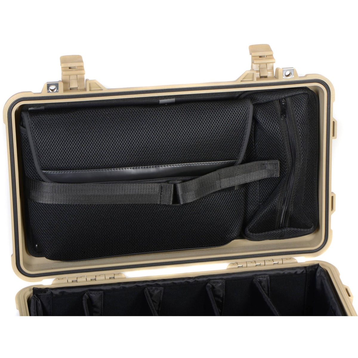 Desert Tan Carry on Case with Yellow and Black Divider Set F840759