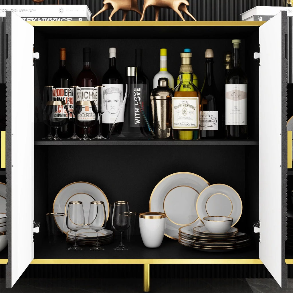 56.3" Wood Sideboard Buffet Table Storage Cabinet E20078