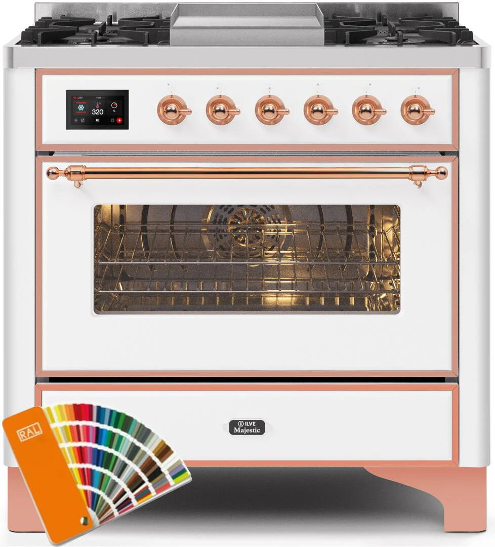 36 Dual Fuel Propane Gas Range with Copper Trim U79458
