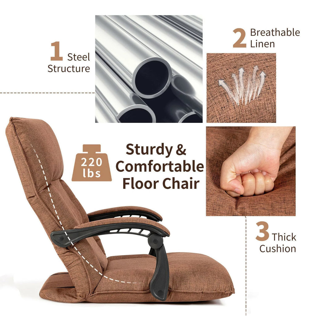 Brown 14-Position Floor Chair A553223