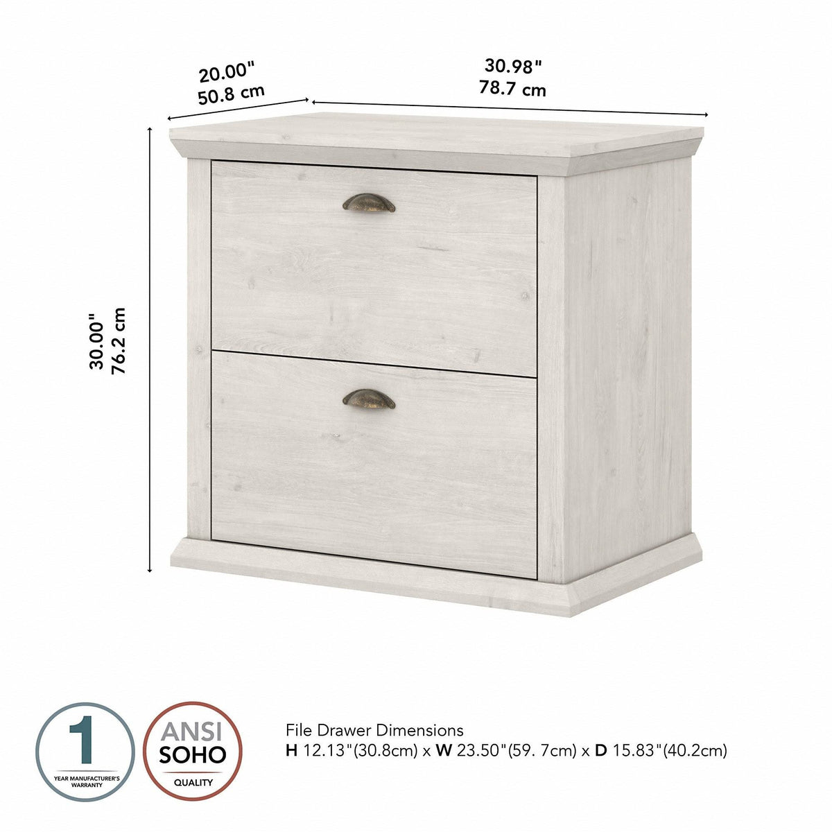 2 Drawer Lateral File Cabinet, Reclaimed Pine Y60497