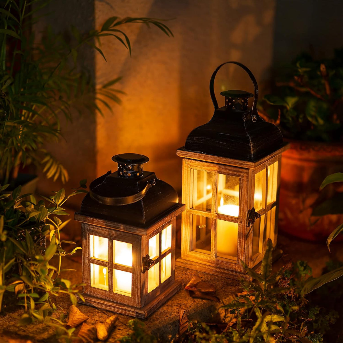 Rustic Wooden Candle Lantern C930