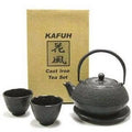 Cast Iron Tea Pot Tea Set Black with Trivet Q119555