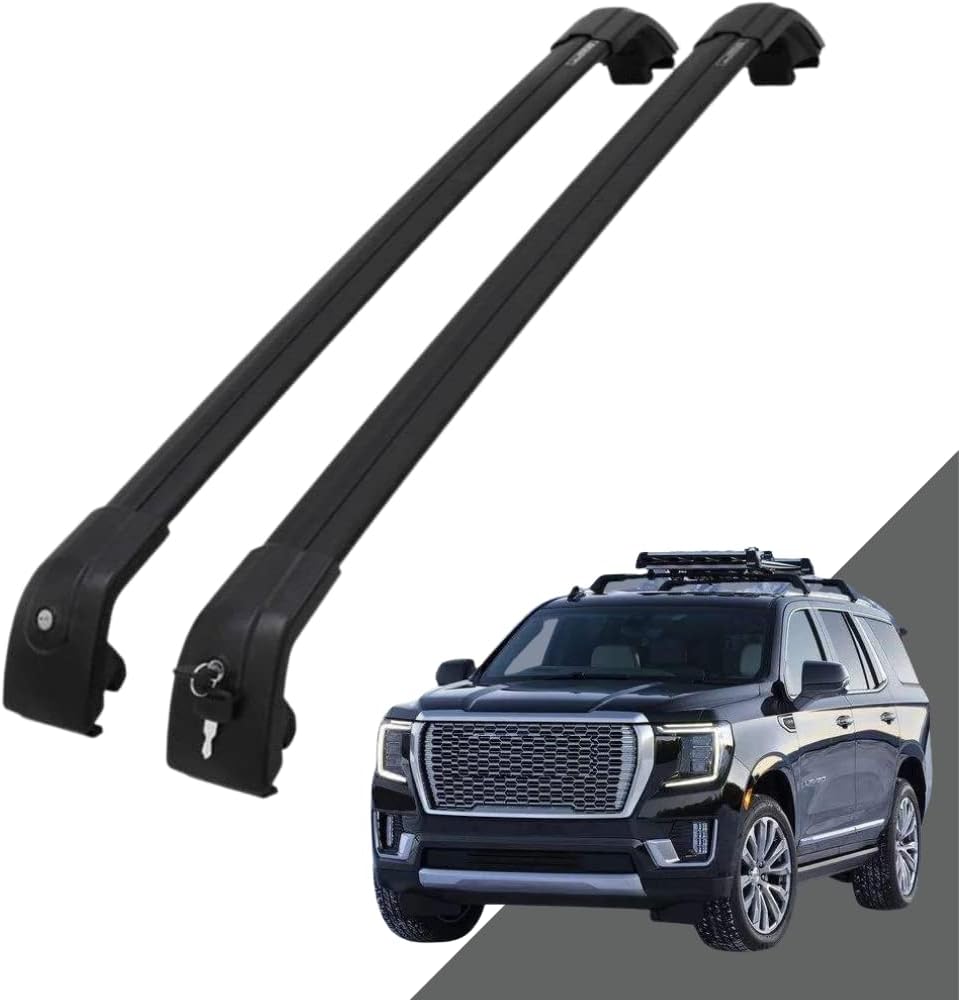 Roof Rack Side Rails Black Cross Bars Adjustable Lockable E27125