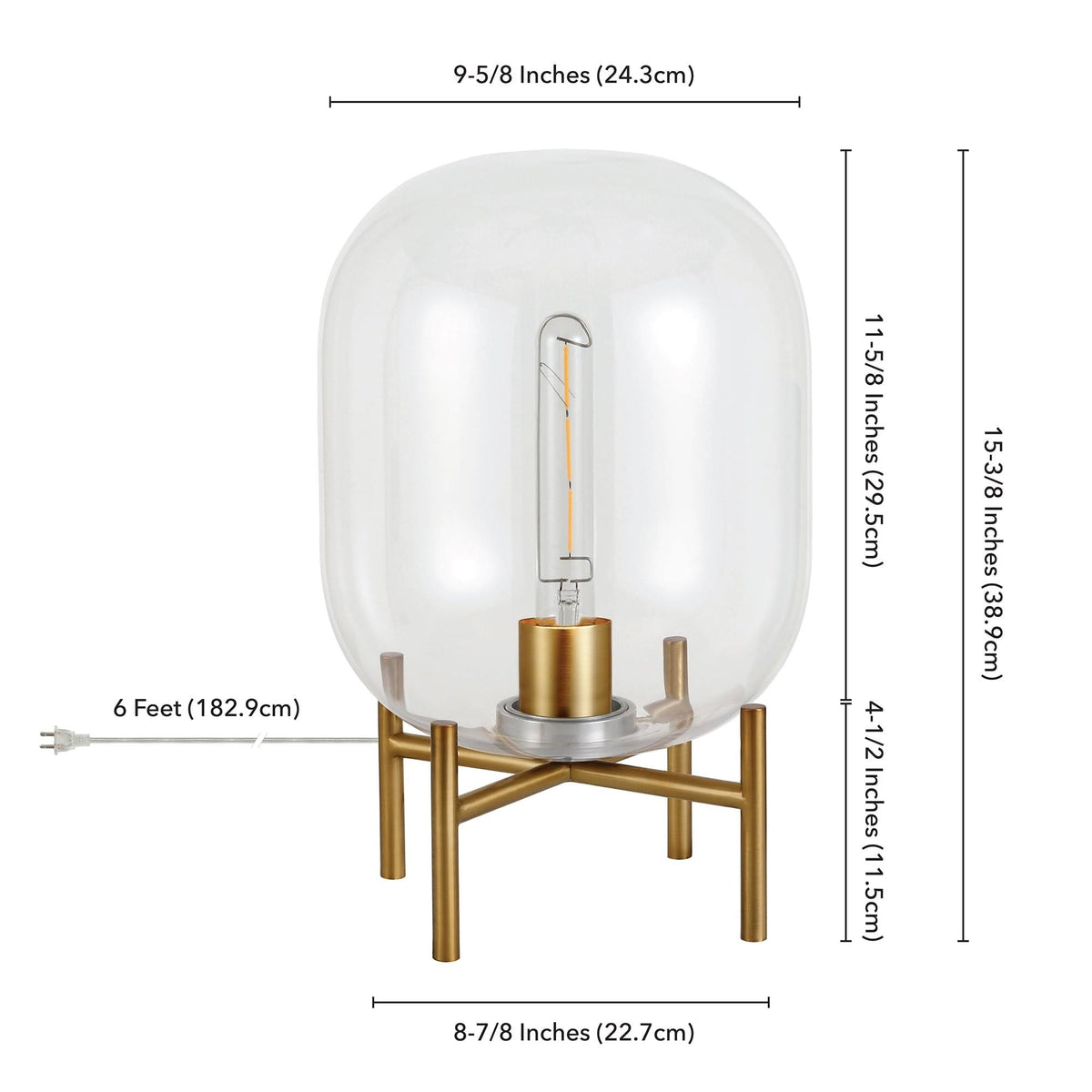 Clear Glass Globe Table Lamp O374